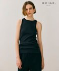 BEIGE， 【BEIGE,ecru/WEB限定・洗える】RIB TOPS /  コットンシルクアメリカンスリーブトップス