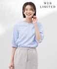 J.PRESS LADIES 【WEB限定・洗える】ストライプ キーネック ブラウス