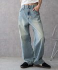WEGO 【新色追加/美脚/XSSMLサイズ展開】ストレートデニムパンツ
