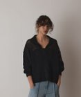 GRACE CONTINENTAL メッシュVネックニットトップ