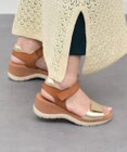 INTER-CHAUSSURES 【Marila】異素材コンビウエッジサンダル