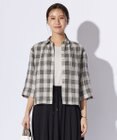 J.PRESS LADIES 【洗える】フレンチリネン チェック ブラウス