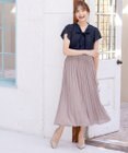 Tiaclasse L 【洗える/ウエストゴム】 ジョーゼットプリーツスカート