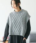 CRAFT STANDARD BOUTIQUE 洗える/2WAYケーブルニットリボンベスト
