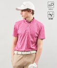 23区GOLF 【MEN】【UVケア/吸水速乾】ギンガムチェックロゴ 半袖ポロシャツ