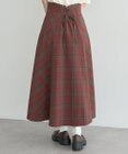 earth music&ecology バックレースアップチェックスカート