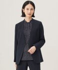 自由区 【セットアップ対応・洗える】ウールブレンドセットアップノーカラー ジャケット
