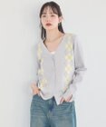 earth music&ecology アーガイルニットカーディガン
