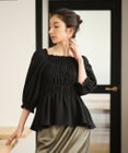 #Newans 2WAYシャーリングペプラムブラウス