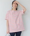 自由区 【洗える】ボーダーワイドBIG Tシャツ