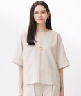 自由区 S 【セットアップ対応・接触冷感・UVカット・洗える】ライトリネンライク Tブラウス