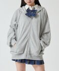 WEGO 【SCHOOLITEM】ルーズフィットジップパーカー