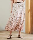 自由区 S 【洗える】グラデーションペタルプリント スカート