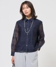 J.PRESS LADIES S 【一枚で着映え】ジオメトリックレース ブラウス