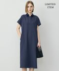ICB L 【WEB限定】FluidBackSatin ニット衿シャツワンピース