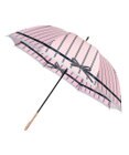 MOONBAT 【雨傘】ランバン オン ブルー(LANVIN en Bleu) ストライプ リボンプリント 長傘 耐風傘 ジャンプ式