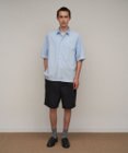 ATON SHRINK COTTON LAWN | オーバーサイズハーフスリーブシャツ - UNISEX