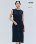 BEIGE， 【洗える・L-size】CINDY / クルーネックノースリーブワンピース