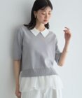 YECCA VECCA 2way襟付きフリルレイヤードニット