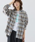 AMERICAN HOLIC フリンジヘム起毛チェックシャツ