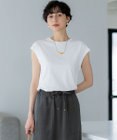 23区 S 【洗える】コンパクトヤーン フレンチスリーブ Tシャツ