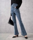 WEGO ハイウエストストレッチフレアデニムパンツ