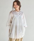23区 L 【SLOW/一部店舗限定】コットンボイル ギャザー ブラウス