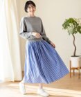 ANY L 【ウエストゴム】タックギャザースカート