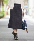 J.PRESS LADIES 【洗える】シュリンクデシン ジオメトリックプリント スカート