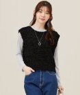 ANY SIS L 【前後着用可】リボンヤーン ベスト
