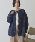 AMERICAN HOLIC ノーカラーデニムカバーオール