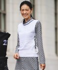 23区GOLF 【WOMEN】【ウォッシャブル】コットンブレンドサイドロゴベスト