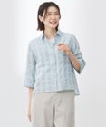 J.PRESS LADIES S 【洗える】SHEER チェック シャツ ブラウス