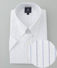 J.PRESS MEN 【EXTRA COMFORT / 形態安定・ストレッチ・抗菌防臭・速乾】ピンオックス オルタネートストライプ 半袖シャツ/B.D.