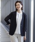 J.PRESS LADIES 【洗える】ストレッチ ノーカラー ジャケット