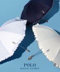 MOONBAT 【WEB限定】POLO RALPH LAUREN（ポロ ラルフローレン）晴雨兼用日傘 長傘 ワンポイントベア刺繍 フリル 一級遮光 遮熱 UV