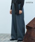 23区 L 【エステータ】ウールツイルジャージー ワイドパンツ