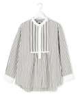 J.PRESS YORK STREET 【WOMEN】ピンタック バンドカラーストライプブラウス