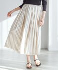 23区 【SLOW/洗える】コットンナイロンストライプ タックフレア スカート