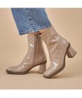 MODE ET JACOMO <carino>【レイン対応】スクエアトゥブロックヒールブーツ
