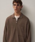 ATON LINEN WOOL BRUSHED | ジップアップポロセーター - UNISEX