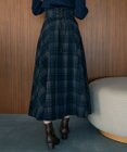 earth music&ecology バックレースアップチェックスカート
