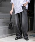 WEGO 【ユニセックス着用ITEM/ウエストゴム/SMLサイズ展開】デニムルーズテーパードパンツ