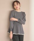 Feroux 【洗える】バイカラーペプラム ニット