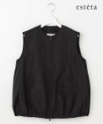 23区 L 【エステータ】シルクブレンド ライトタフタ ジップアップ ベスト