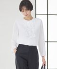 23区 L 【洗える】ジョーゼットフリル ブラウス