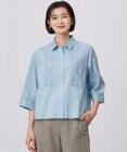 J.PRESS LADIES 【洗える】セルロースライト刺繍  シャツ ブラウス