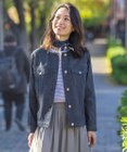 J.PRESS LADIES 【洗える】セルロースシャンブレー ノーカラー デニム ジャケット