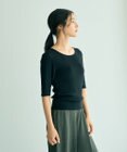 YECCA VECCA 5分袖リブニット