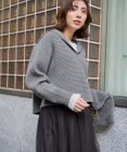23区 S 【洗える】ウールカシミヤチャンキー クロップド スキッパーニット